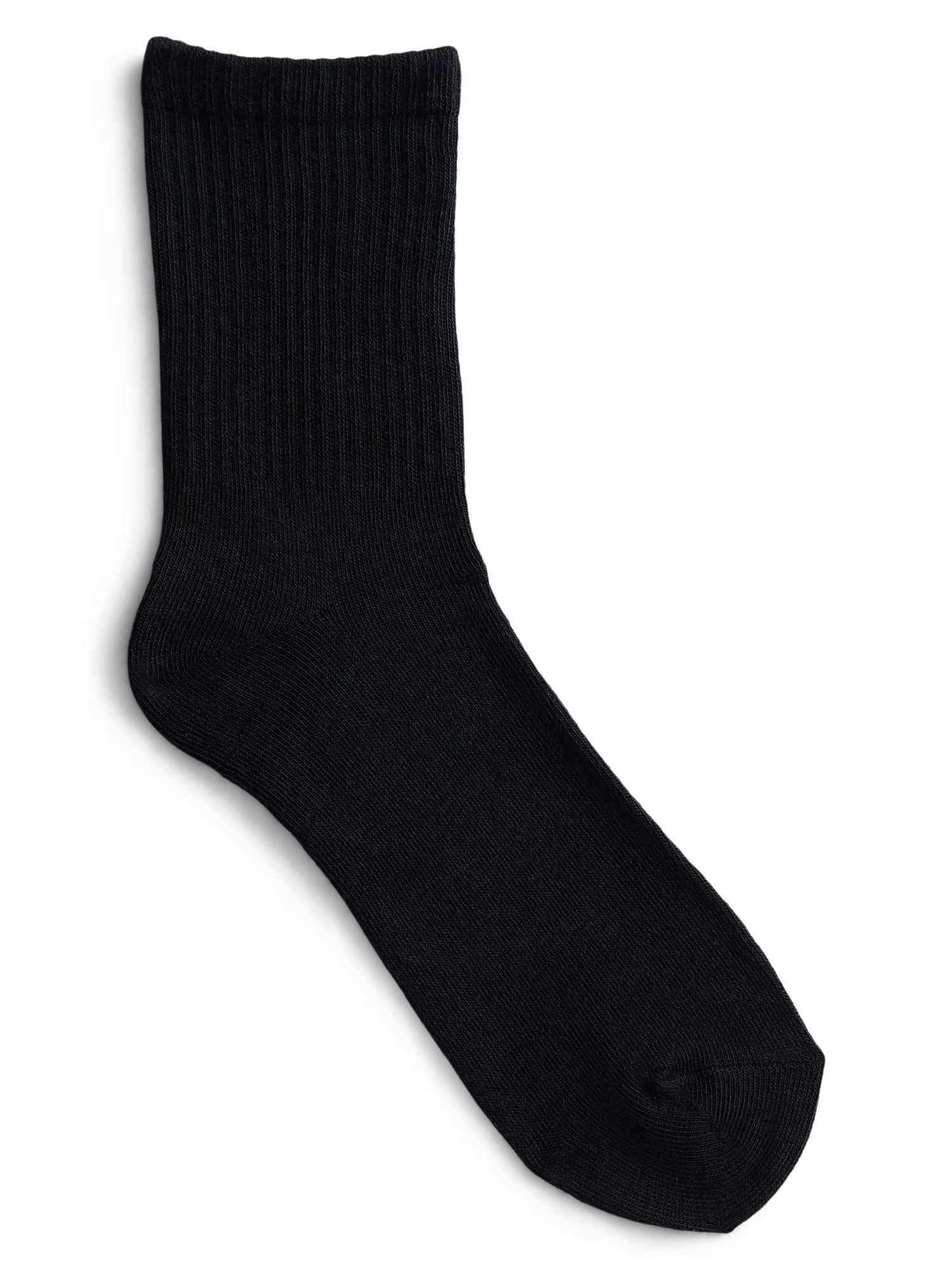 No Boundaries Women's Ribbed Mid Crew Socks, 6-Pack, Women's, Shoe Sizes 4-10