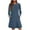 Blue, variant on Fancifize Girl Dress Long Sleeve Ruffle Casual Dresses with Pockets Teen Girls Fall Crewneck Flowy A-line Summer Dress 4-14 Years