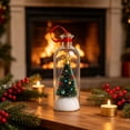 thumbnail image 4 of Recordable Christmas Tree Message in a Bottle, Glass Snowy Tree Ornament with Voice Playback Warm LED Light, Holiday Keepsake Gift Decor, 4 of 6