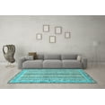 thumbnail image 3 of Ahgly Company Indoor Round Oriental Light Blue Modern Area Rugs, 5' Round, 3 of 4