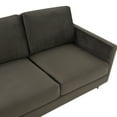 thumbnail image 4 of LeisureMod Lincoln 83" Modern Velvet Upholstered Sofa Couch, Luxury Comfortable 3-Seat Sofa with Gold Metal Steel Frame, Seating Set for Indoor Living Room, Lounge & Office, Dark Grey, 4 of 7