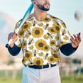 thumbnail image 6 of Balery Sunflowers and Bees Baseball Jersey for Men Casual Button Down Shirts Short Sleeve Active Team Sports Uniform-3X-Large, 6 of 9