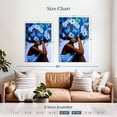 thumbnail image 4 of Elephant Stock Girl With Blue Floral Hair Wall Art - Vertical Canvas Wall Art - Living Room Wall Decor - People Canvas - Blue And Brown Decor - 30" x 45", 4 of 8