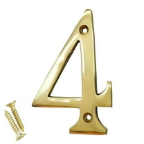 RCH Hardware NO-BR2271-100 Brass House Number, 4 Inch, Polished Brass