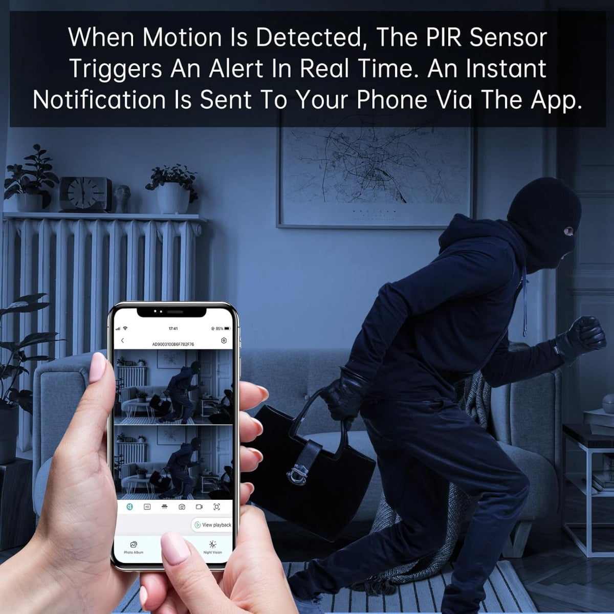 2K Mini WiFi Camera A9: Indoor Security Camera with Live Feed, Motion Detection & Night Vision, Baby/Pet Monitor (No SD Card)