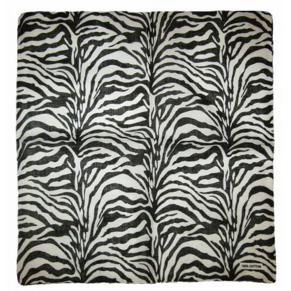 22"x22" Zebra Animal Print Pattern 100% Cotton Bandana