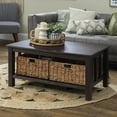 thumbnail image 4 of Walker Edison Traditional Storage Coffee Table with Bins, Espresso, 4 of 16