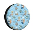 thumbnail image 1 of Lsque Cute Animals Surfers Pattern Tire Covers - Tough Tire Wheel Protector for Truck, SUV, Trailer, Camper, RV-17 inch, 1 of 6