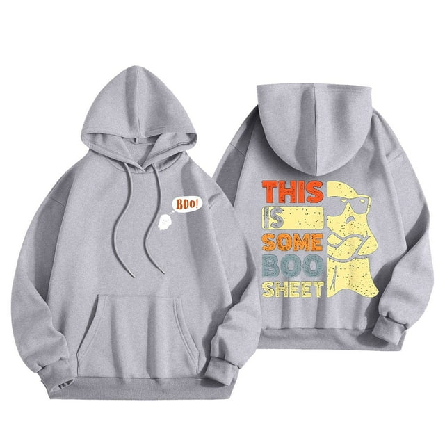 WEAIXIMIUNG Chandail en Molleton Blanc Femme Mode Décontractée Lettre devant et derrière Imprimé Sweat à Capuche Imprimé Sweat à Capuche Décontracté Ample 4