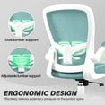 thumbnail image 5 of COOLHUT Ergonomic Office Chair, Home Office Desk Chair, Comfort Mesh Task Chair with Adjustable Lumbar Support and Flip up Arms, Light Blue, 5 of 16