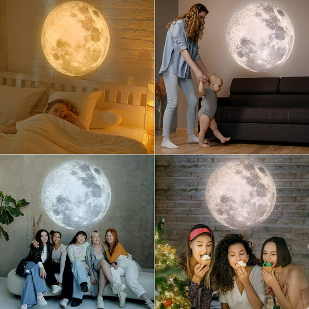 Tanbaby HD No-Fade Moon Projector Light with USB Charging, 360° Projection Moon Light with Three Adjustable Brightness Modes, Romantic Moon Projector Gifts for Adults, Kids, Moon Lovers, Bedroom