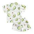 thumbnail image 5 of Styles I Love Little Boys Avocado Printed Button-Front Shirt and Shorts 2pcs Short Sleeve Cotton Outfit Summer Casual Clothing Set (White, 3-4 Years), 5 of 6