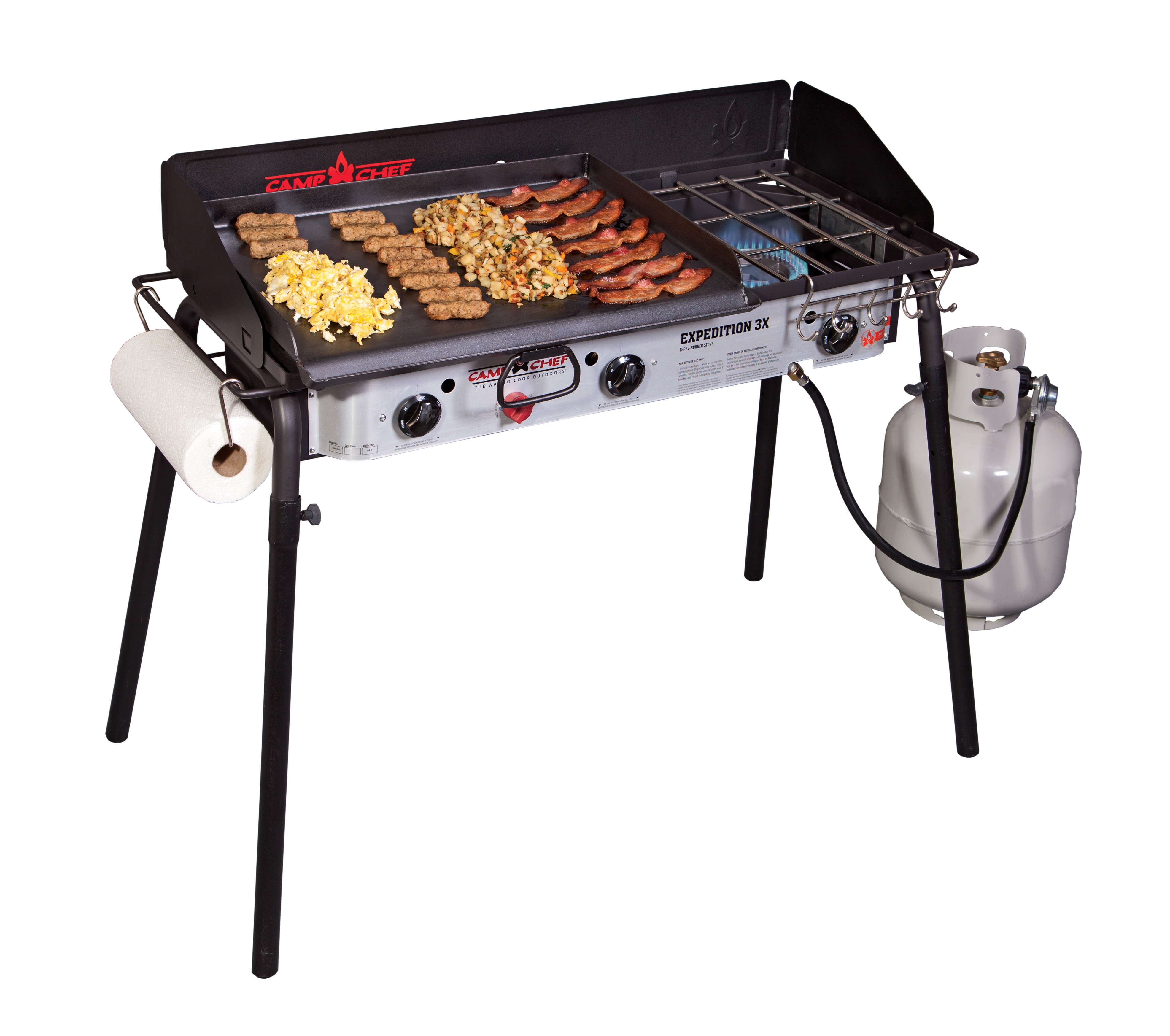 Camp Chef Expedition 3X Stove with 18"x24" Griddle - 3 Burners at 30,000 BTUs Each, TB90LWG - image 4 of 13