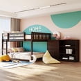 thumbnail image 3 of Full over Full Bunk Bed with 4 Drawers and 3 Shelves-Espresso 67AAP, 3 of 9
