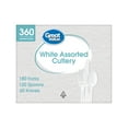 thumbnail image 4 of Great Value Disposable Plastic Cutlery Set, White, 360 Count includes 180F/120S/60K, 4 of 6