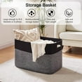 thumbnail image 4 of 108L Extra Large Blanket Basket, 25”x16”x16” Laundry Basket, Blanket Storage for Living Room, Dog Toy Storage with Handle - Grey & Black, 4 of 14