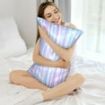 thumbnail image 5 of JUNZAN Striped Gradient Silk Pillowcase for Hair and Skin,Cooling Sleep Both Sides Silk Satin Pillow Covers with Zipper for Women Men, 5 of 8
