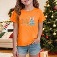 thumbnail image 2 of sdbrld Girls Christmas Shirts Short Sleeve Crew Neck Graphic Tees Holiday Tops Toddler to Big Kid Orange Sizes 7-8 Years, 2 of 5