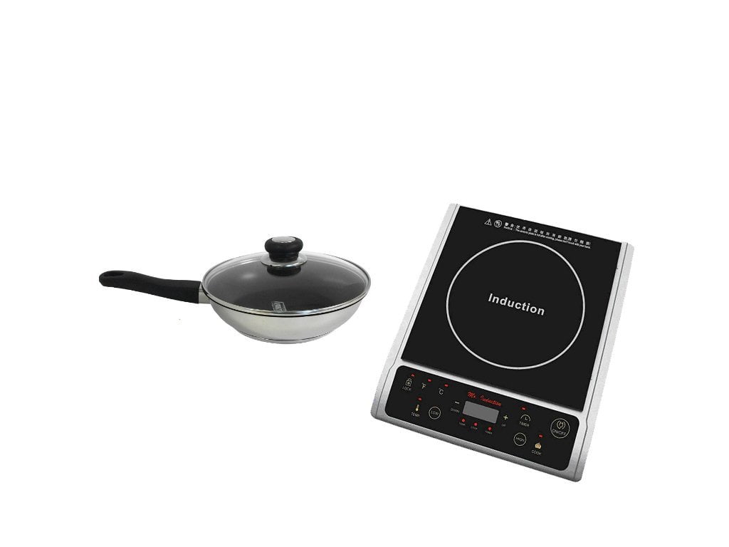 Combo Offer SPT 1300-Watt Silver Induction Cooktop With SPT 11-inch Stainless Steel Nonstick Fry Pan.
