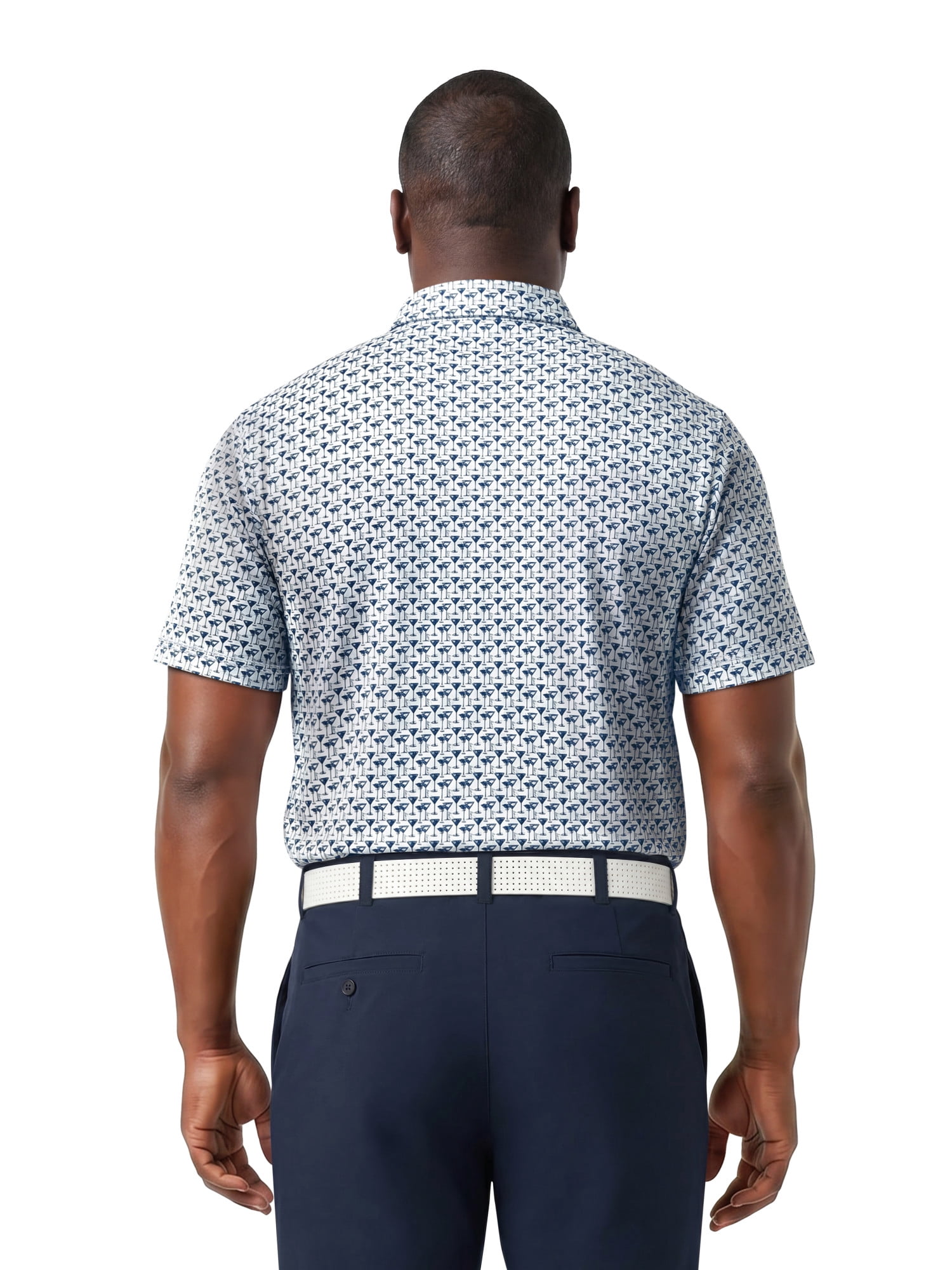 Ben Hogan Performance Men’s & Big Men's All-Over Martini Print Short Sleeve Golf Polo Shirt, Sizes S-4XLT