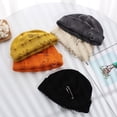 thumbnail image 4 of Gorro tejido a la moda, gorros Punk de Hip Hop para hombres y mujeres, gorro de melón sin ala con anillo de Metal, gorro de ganchillo cálido para invierno, Gorras, 4 of 5