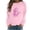 zb-Pink, variant on Hfnxid Women's Crewneck Sweatshirt Raglan Long Sleeve Breast Cance Pullover Tops 2026 Casual Hope Sweatshirts Tops
