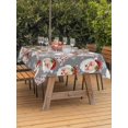 thumbnail image 2 of Outdoor Tablecloth with Umbrella Hole and Zipper, Grey Red Christmas Rectangle Table Cloth 60x120 Inch Waterproof Tablecloth, Santa Xmas Tree Snowflake Winter Picnic Table Cover for Patio Camping, 2 of 7