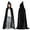 Black, variant on HXWCHs Hooded Cloak Velvet Cape with Hood Halloween Capes Women Witch Cloak Robe Men Cosplay Size: 2 Years