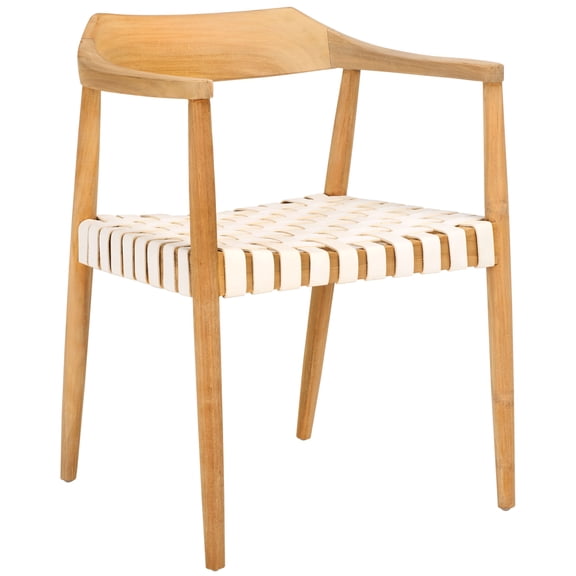 SAFAVIEH Amycus Accent Chairs, Natural/White (22 in. W x 20.5 in. D x 28.5 in. H)