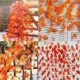 thumbnail image 3 of 12PCS Fall Maple Leaves Autumn Red Ivy Garland Artificial Maple Hanging Vines Garland for Thanksgiving ,Christmas Wedding Party, Home Garden Kitchen Office Indoor Outdoor Decors, 3 of 7