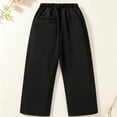 thumbnail image 5 of RMGVDSD Girls Straight Leg Pants Back to School Trousers Loose Classic Fit Dress Pants Elastic Waist Casual School Uniform Pants for Kids 7-8 Years, 5 of 7