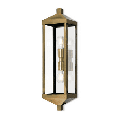 

Wall Sconces 2 Light With Antique Brass Clear Medium Base 24 inch 200 Watts - World of Crystal