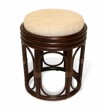 Pier 1 Rattan Bedroom Furniture SK New Interiors Pier Stool Plant Stand ECO Natural Rattan Wicker Handmade Design, Dark Brown ()