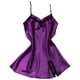 thumbnail image 3 of Camisón de encaje con cuello en V y espalda descubierta, camisón sedoso, ropa de dormir para mujer, morado, S sidaley AP001175-07B, 3 of 7