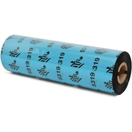 Zebra 5319 Thermal Transfer Wax Ribbon, 4.33" x 244', 0.5" Core, 12 Ribbons
