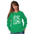 thumbnail image 4 of Popeye the Sailor Loves Not a Fighter Women Crewneck Sweatshirt Brisco Brands S, 4 of 6