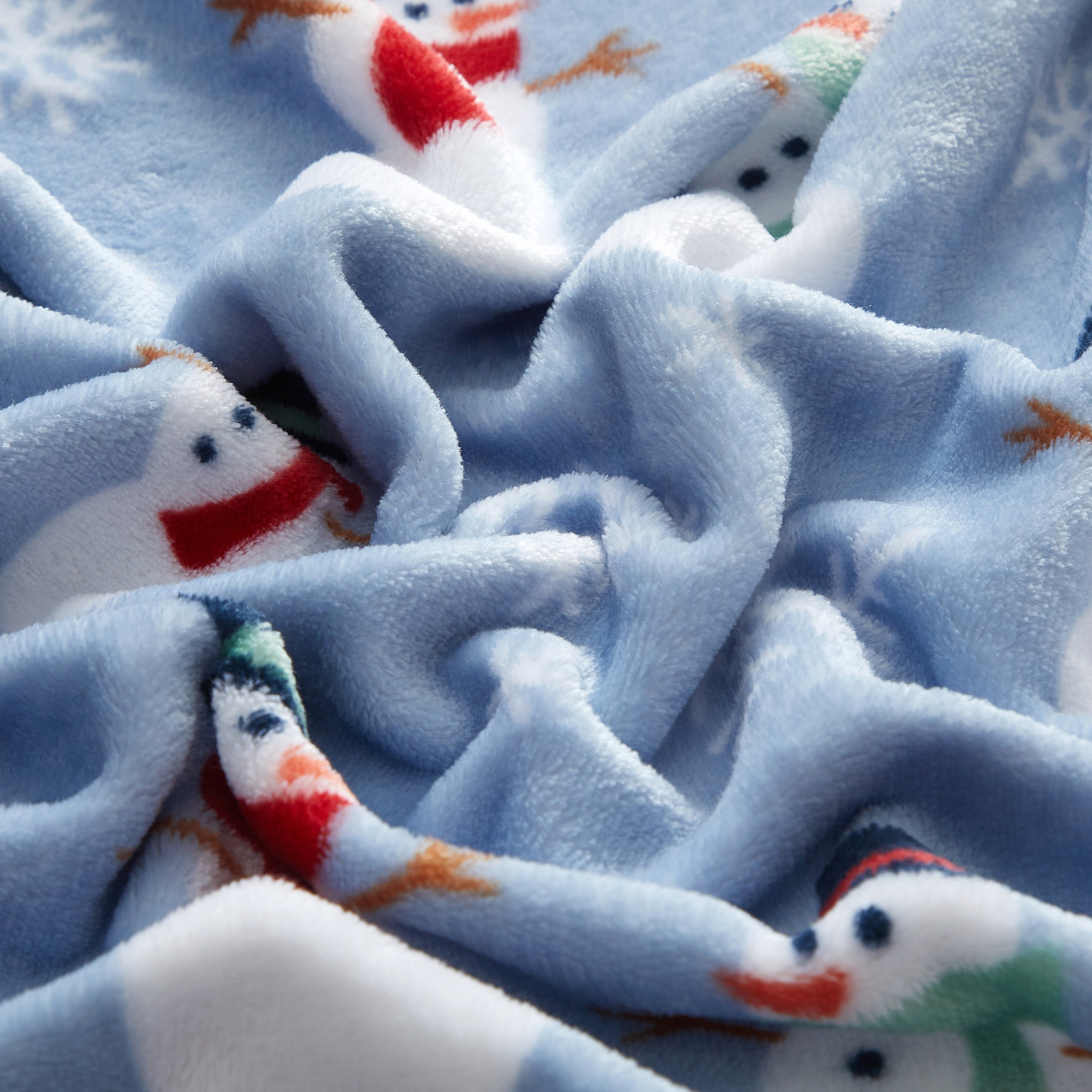 Holiday Time Cozy Christmas Plush Snowman Throw Blanket, Standard Size , All Ages