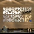 thumbnail image 1 of 32 Unids/Set Pegatinas De Pared De Espejo 3D Mural Acrílico Big Sticke Plata, 1 of 8