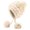 Beige, variant on Daznico Lined Knitted Ear Flap Beanie with Hanging Pom Poms Thermal Windproof Winter Hat Ear Protection Accessories for Ladies Outdoor Activities in Cold Weather