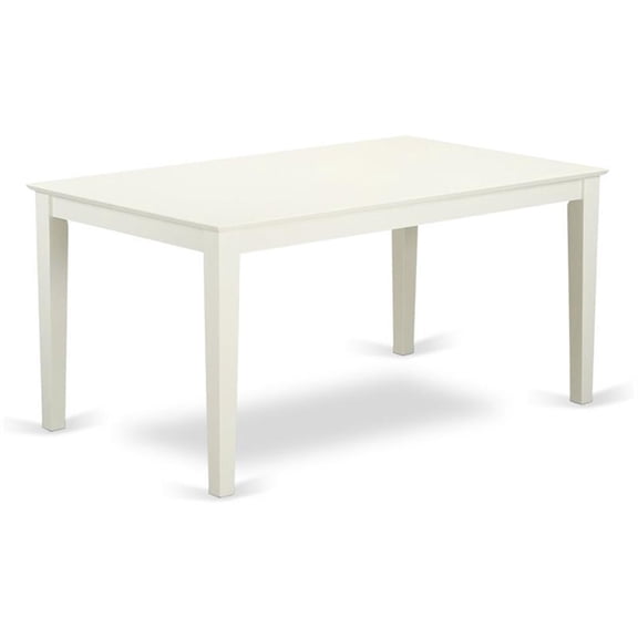 Pemberly Row Rectangular Solid Wood Dining Table in Linen White