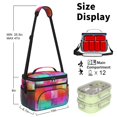 thumbnail image 6 of Pink and Red Checkered Pattern Insulated Lunch Box for Women Men, Medium Leakproof Cooler Bag with Adjustable Strap, 10"x6.7"x8", 6 of 6
