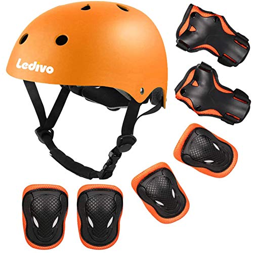 Kids Bike Helmet Sports Protective Gear Set Suitable for Ages 3-8 Years Toddler Boys Girls Knee Pads Elbow Pads Wrist Pads for Bike Bicycle Skateboard Scooter Rollerblading
