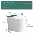thumbnail image 2 of TICOZE Compact Smart Toilet with Bidet Seat Built-in, Modern Tankless Design with 23.25" Depth, Auto Open Auto Flush, Heated Seat, Instant Warm Air Dryer for Small Bathrooms, White with Black Panel, 2 of 10