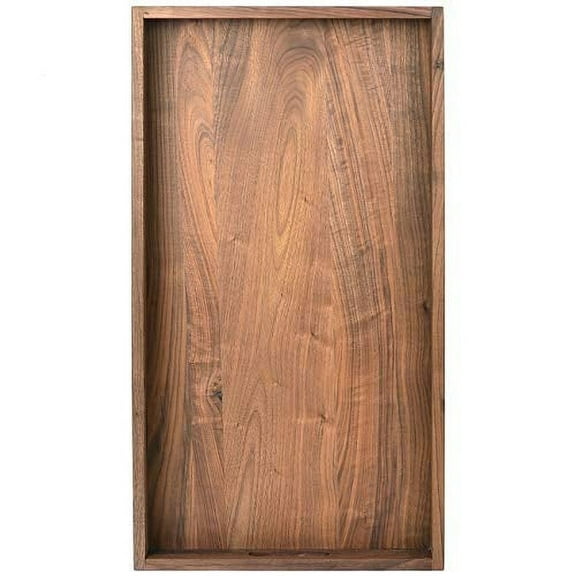 KINGCRAFT 28 x 15 inches Extra Large Wood Trays For Ottoman With Handles FSC Natural Handmade Black Walnut Serving Tray Vintage Decorative Platters For Oversized Ottoman Kitchen