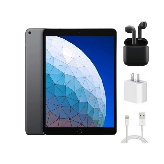 Pre-Owned Apple iPad Air 3 A2152 (WiFi) 64GB Space Gray Bundle with Wireless Earbuds