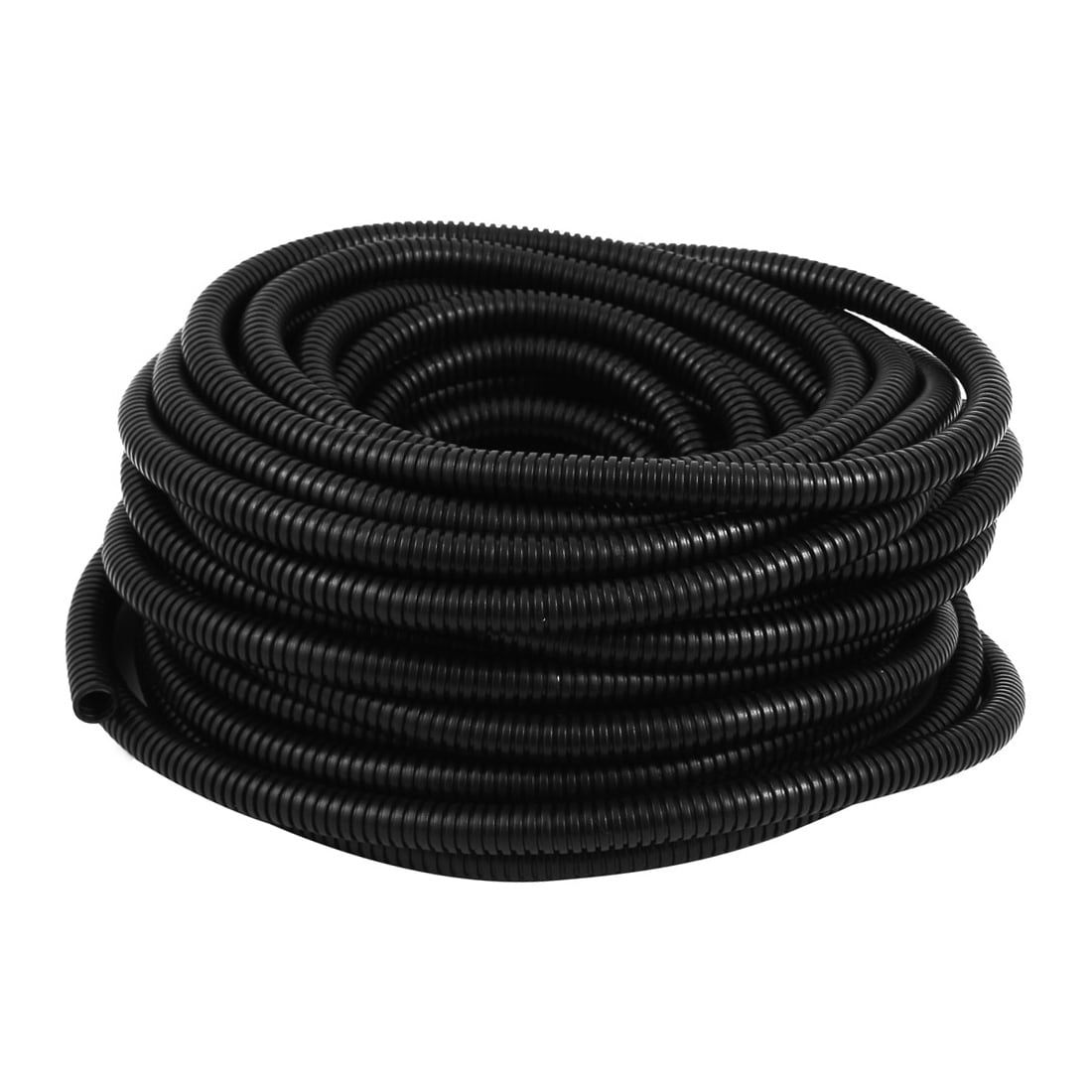 Black Plastic 13mm x 10mm Flexible Corrugated Conduit Pipe Hose Tube 16.8m Long