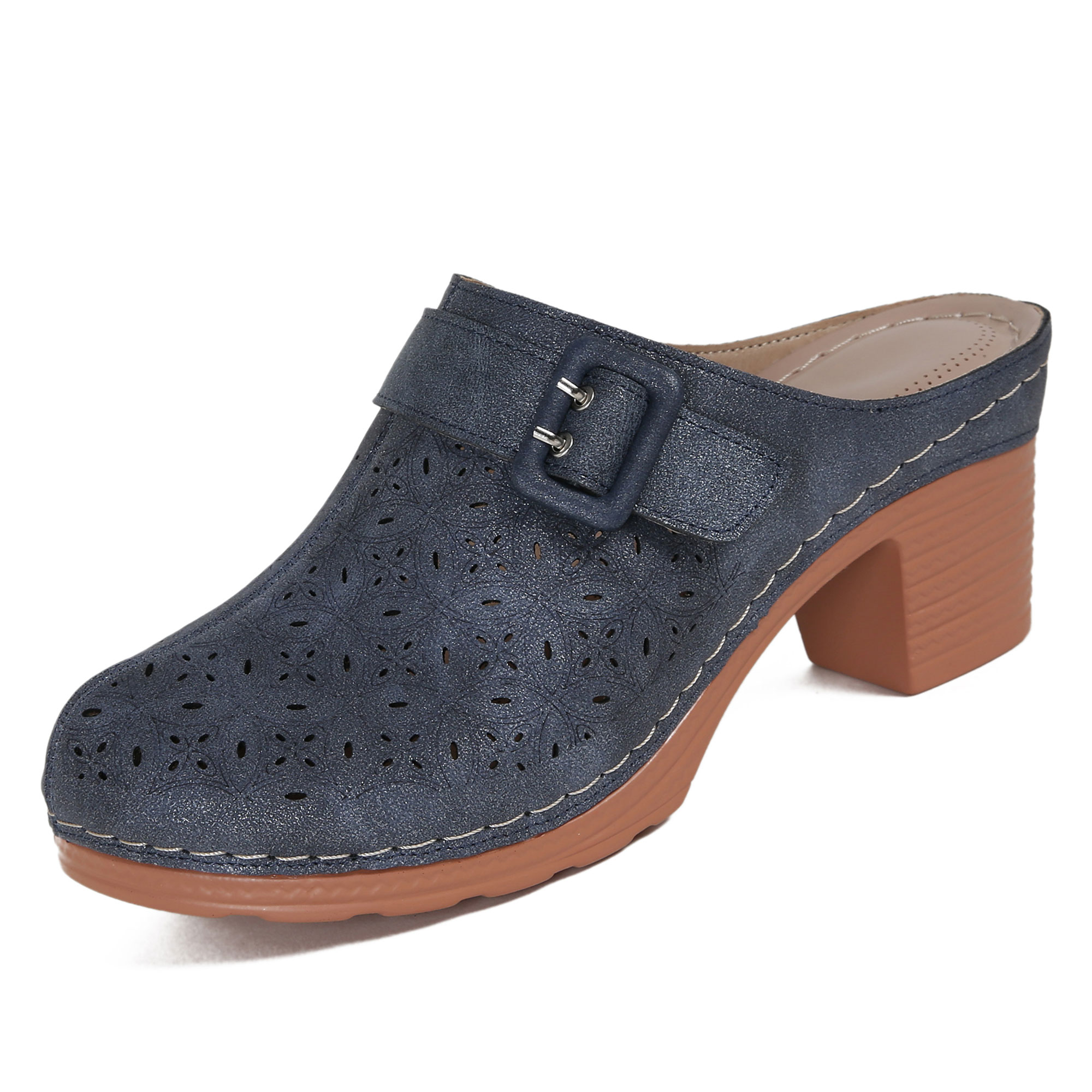 Ablanczoom Women's Wedge Platform Mule Clogs Blue photo 1