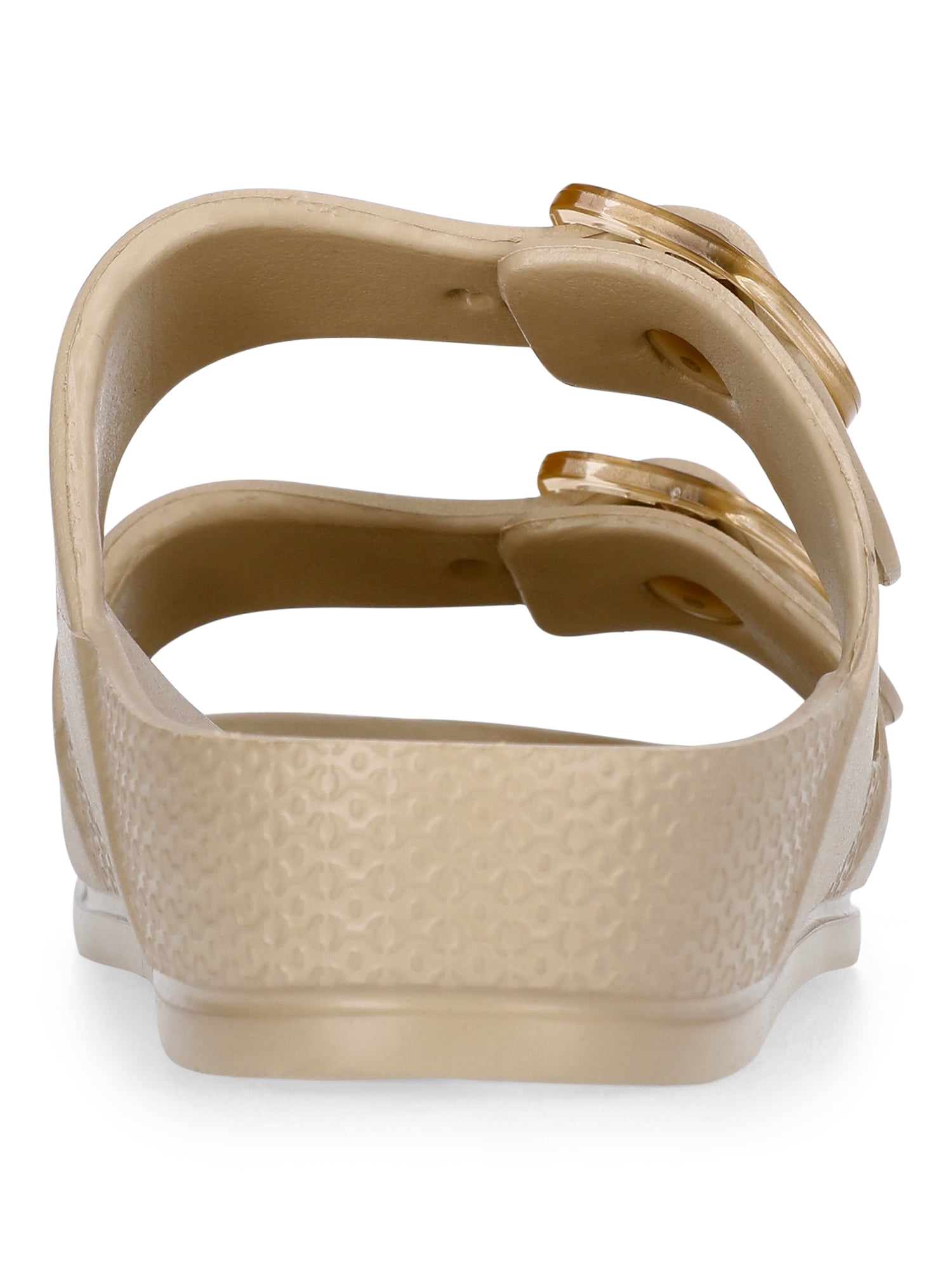 Time and Tru Women's Double Buckle EVA Slide Sandals