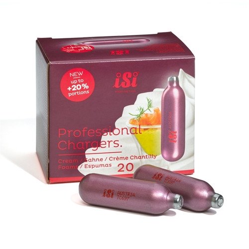 iSi Professional Cream Chargers 8.4 Gram Nitrous Cream Propellent, 20