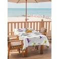 thumbnail image 2 of 52x70 Inch Outdoor Tablecloth with Umbrella Hole Zipper Rectangle Spring Easter Rectangular Tablecloths Outside Waterproof Yellow Green Purple Bunny Botanical Patio Table Cloth Cover for Picnic Party, 2 of 8